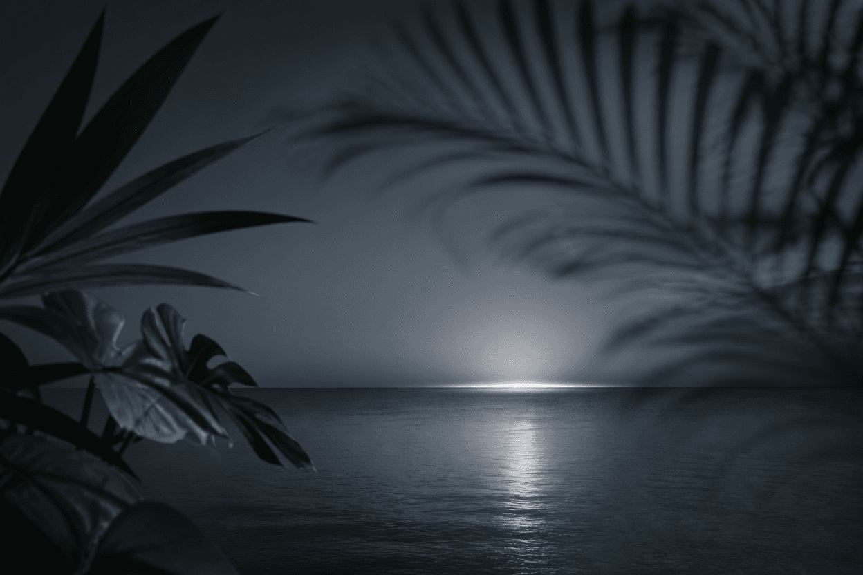 Ocean and sky at dusk in Bali